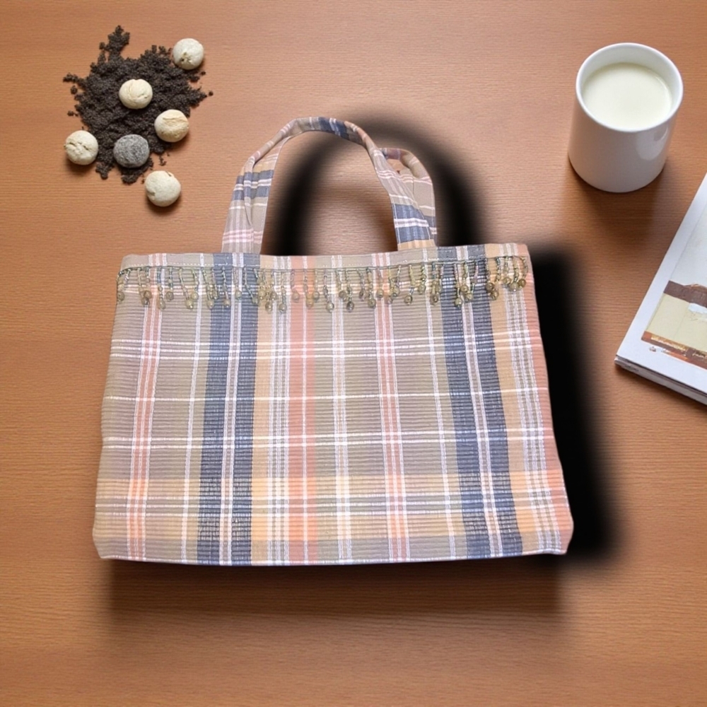 Plaid Tote Bag - Multicolor SMALL